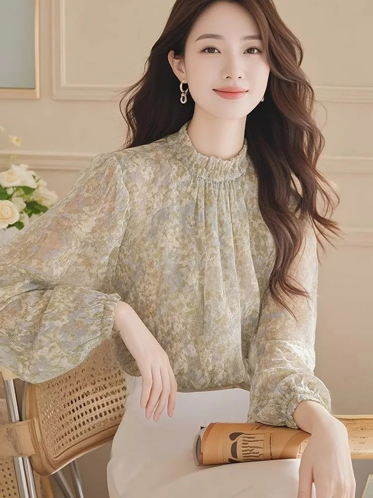 Women Formal Blouses For Evening Wear - Long Sleeve Shirts Women Satin Pleated