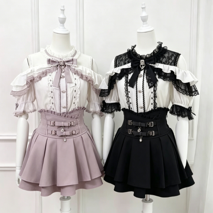 Women Formal Blouses For Evening Wear - Japanese Lolita Blouse Women Kawaii Harajuku