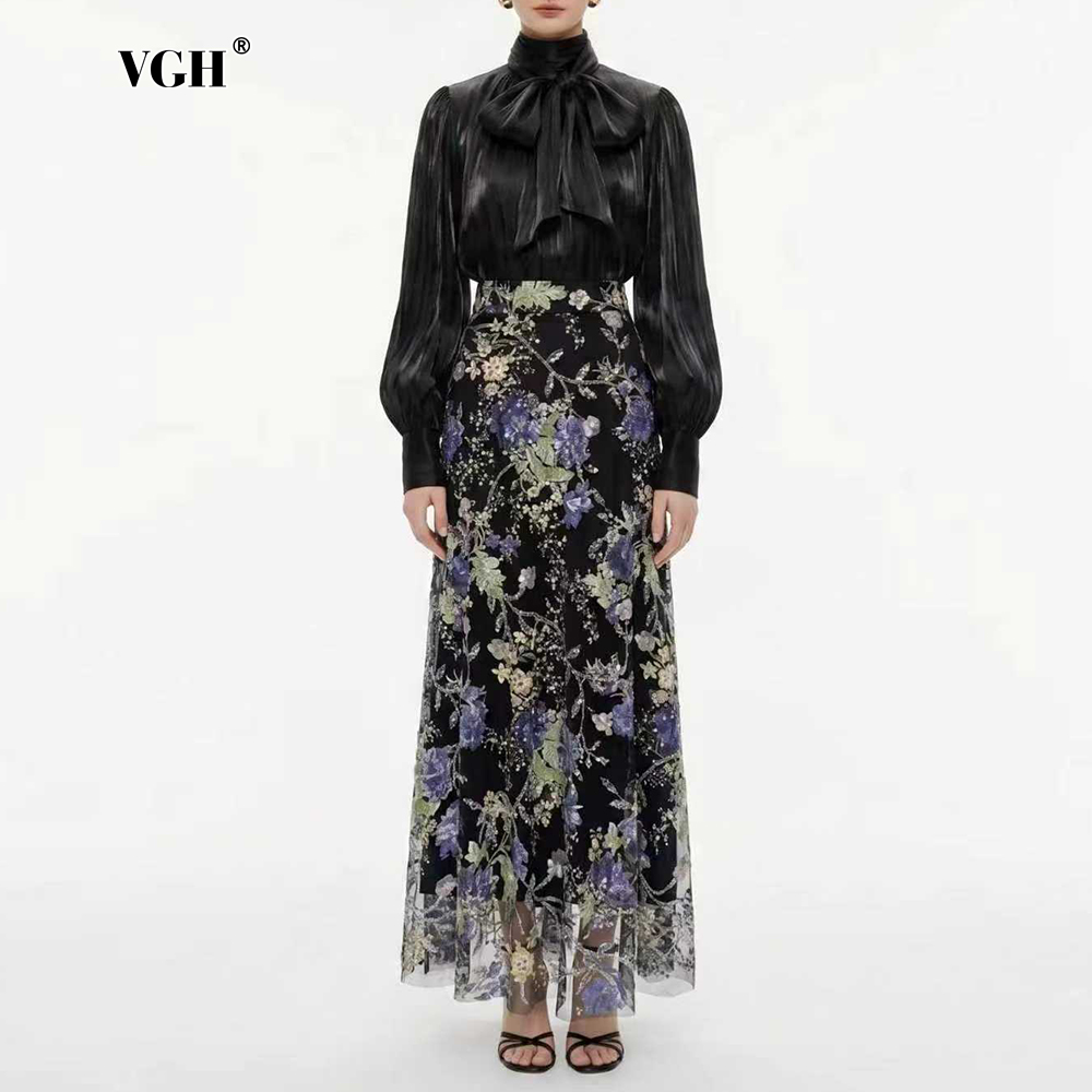Woman Formal Wear - VGH Elegant Chic Black Floral Two
