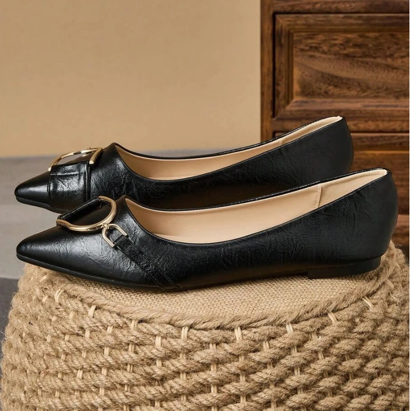Women Formal Wear With Shoes - Elegant Women’s Black Pointed Toe Flats