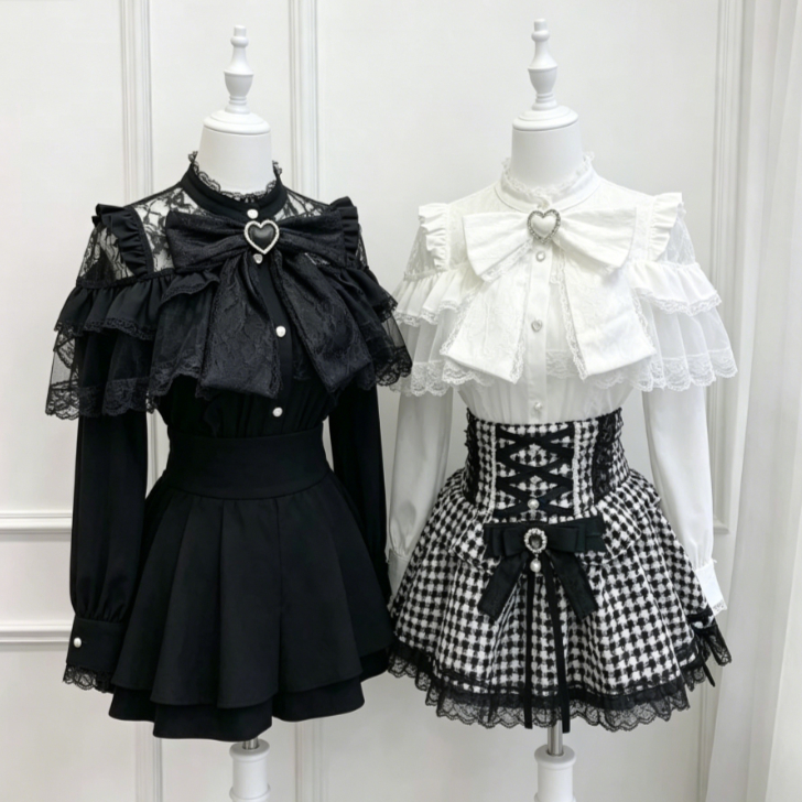 Women Formal Blouses For Evening Wear - Kawaii Japanese Lolita Blouse Women Harajuku