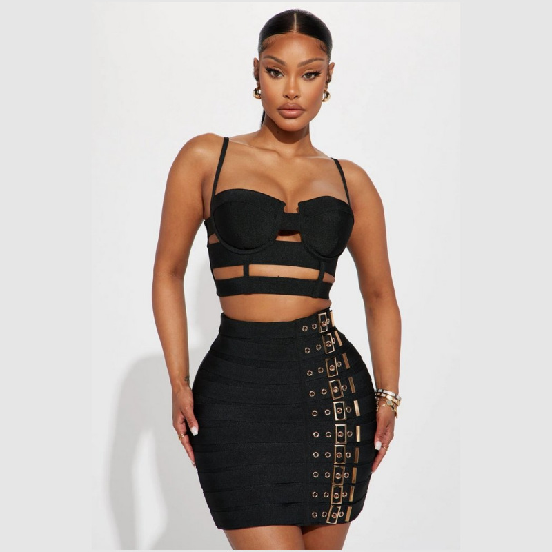 Women Formal Wear Black And White - Black White Bandage Women Prom Dress
