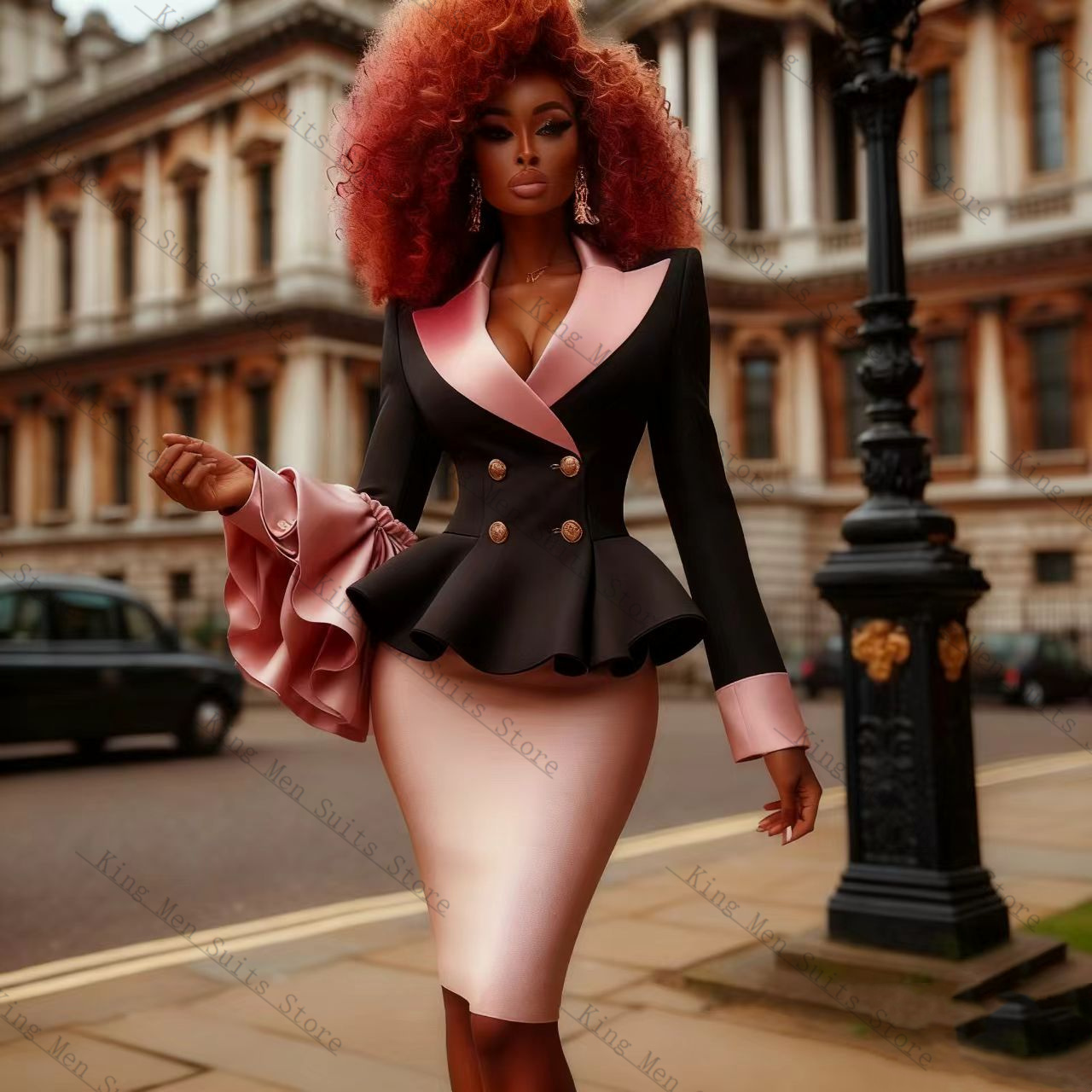 Black Pink Women Suit Set 2 Pc - Women'S Formal Wear For Wedding Guest ulasan dan harga