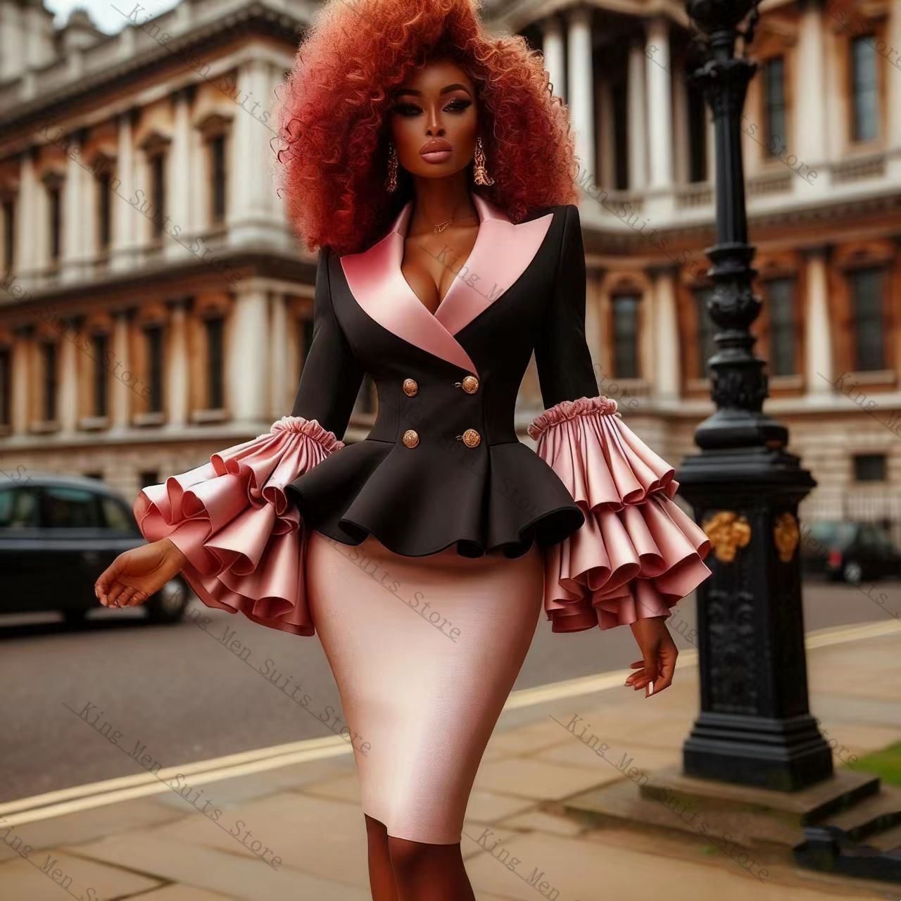 Black Pink Women Suit Set 2 Pc - Women'S Formal Wear For Wedding Guest ulasan dan harga