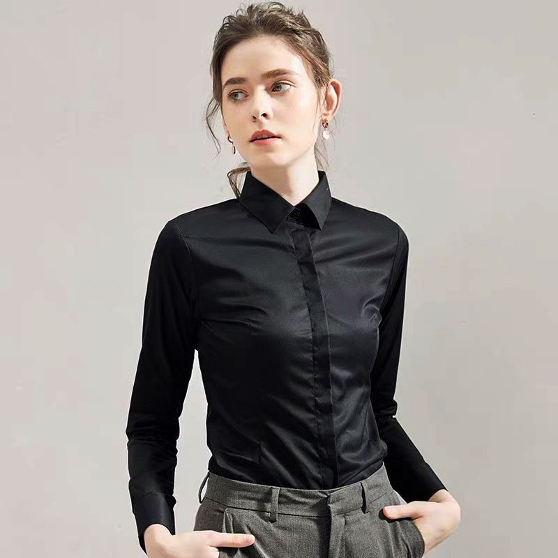 Summer Black Shirt Short-sleev - Women Formal Wear Black And White ulasan dan harga