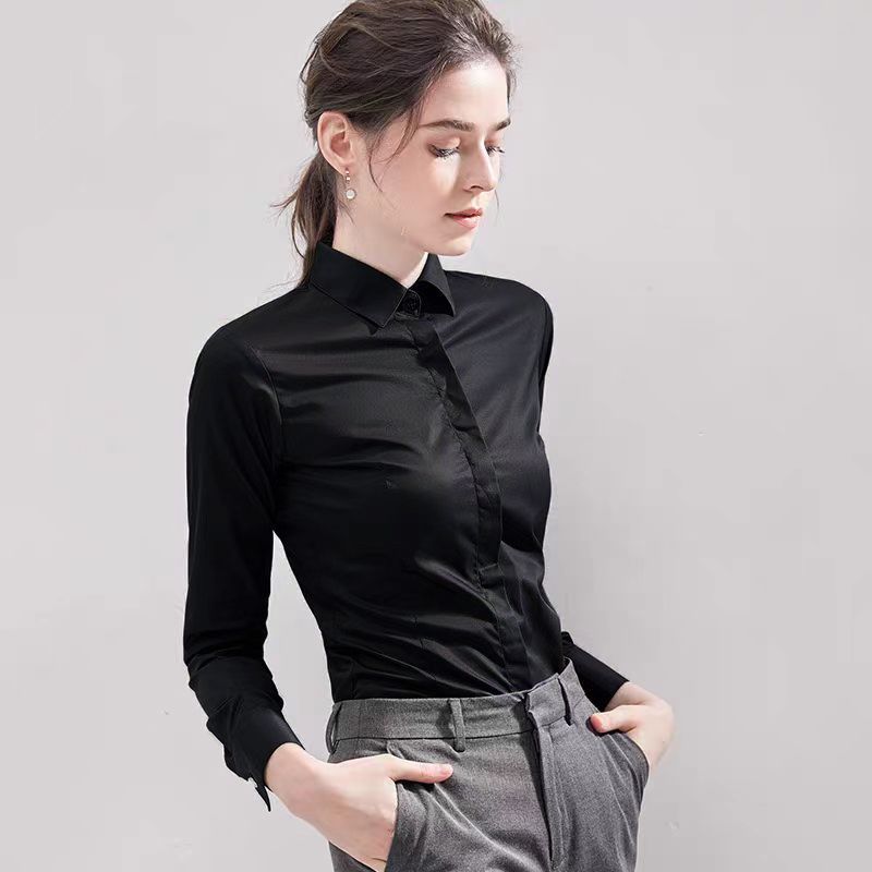 Summer Black Shirt Short-sleev - Women Formal Wear Black And White ulasan dan harga