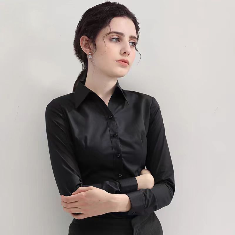 Summer Black Shirt Short-sleev - Women Formal Wear Black And White ulasan dan harga