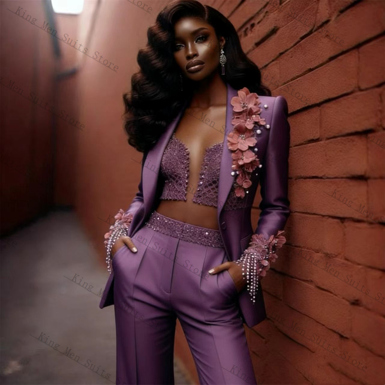 Pearls Beading Women Suit Set  - Women'S Formal Wear For Wedding Guest ulasan dan harga