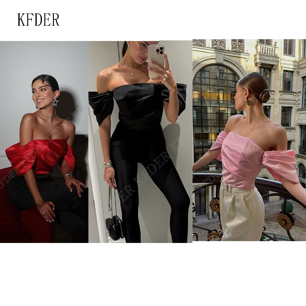 Off Shoulder Satin Blouse Wome - Women Formal Blouses For Evening Wear ulasan dan harga