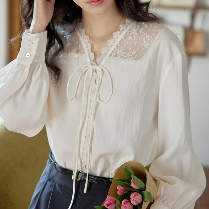Long Sleeve Shirts Womens Sati - Women Formal Blouses For Evening Wear ulasan dan harga