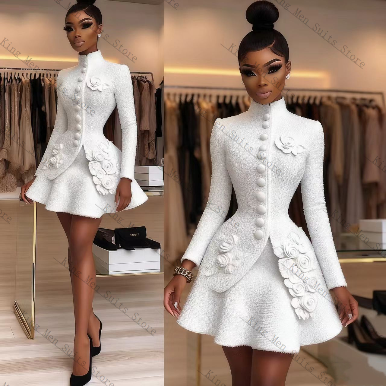 Luxury White Women Suit Set 2  - Women'S Formal Wear For Wedding Guest ulasan dan harga