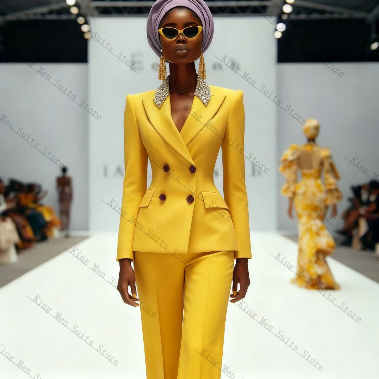 Luxury Crystals Women Suit Set - Women'S Formal Wear For Wedding Guest ulasan dan harga