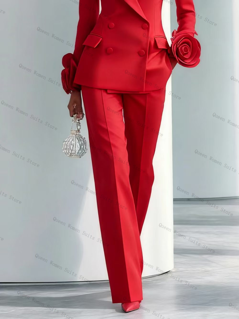 Luxury Red Women Suit Set 2 Pc - Women'S Formal Wear For Wedding Guest ulasan dan harga