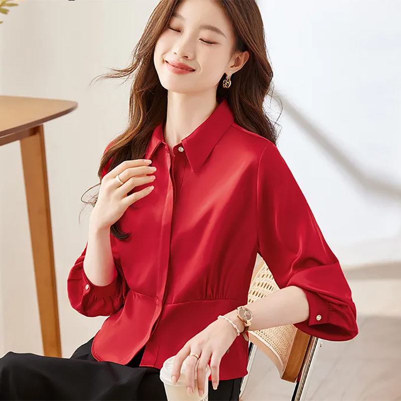 Long Sleeve Shirts Womens Cott - Women Formal Blouses For Evening Wear ulasan dan harga