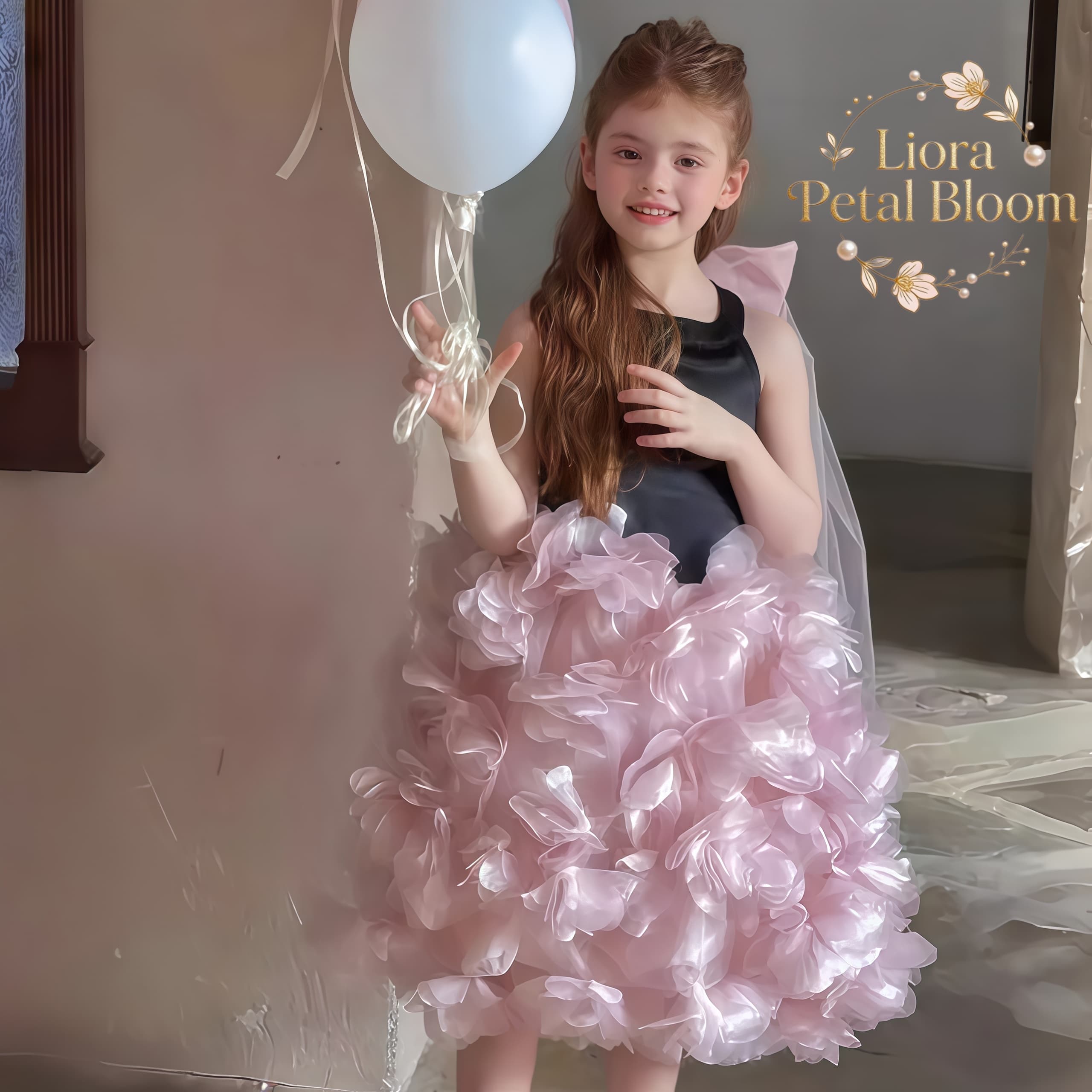 Girls' Black Floral Tulle Dres - Woman Formal Wear ulasan dan harga
