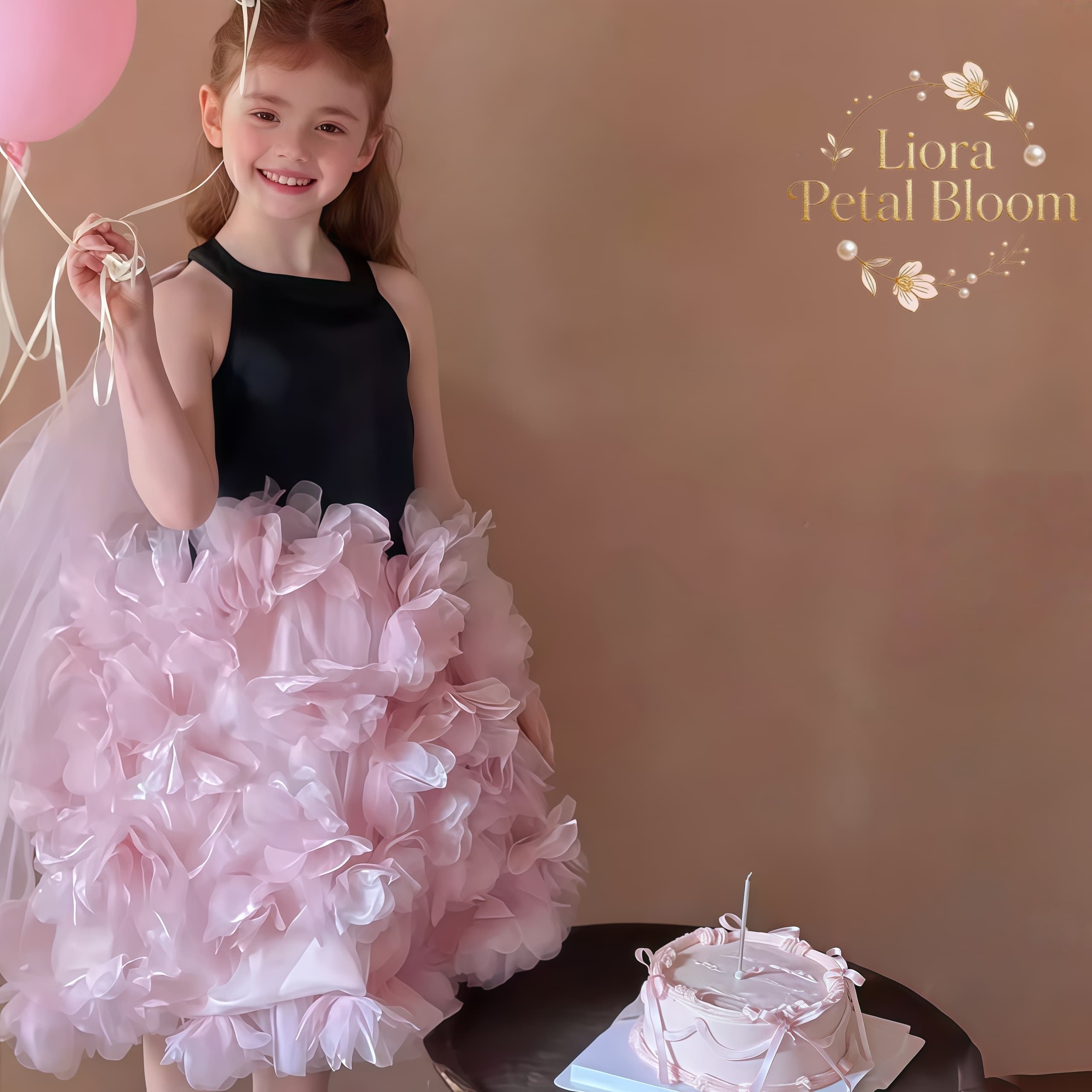 Girls' Black Floral Tulle Dres - Woman Formal Wear ulasan dan harga