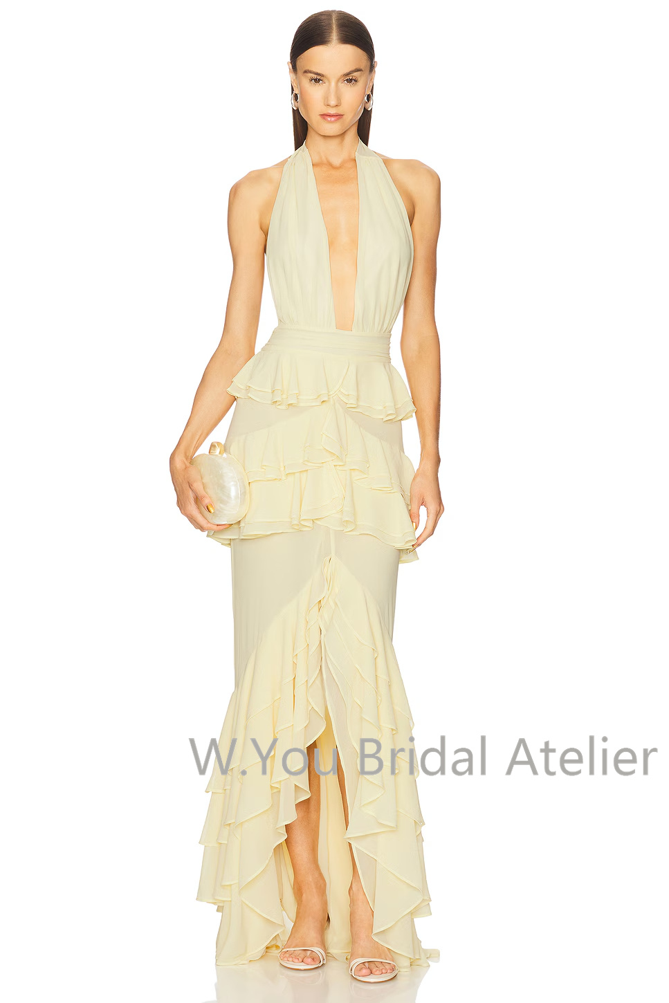 Evening Dresses Deep V Neck Ha - Women'S Formal Wear For Wedding Guest ulasan dan harga