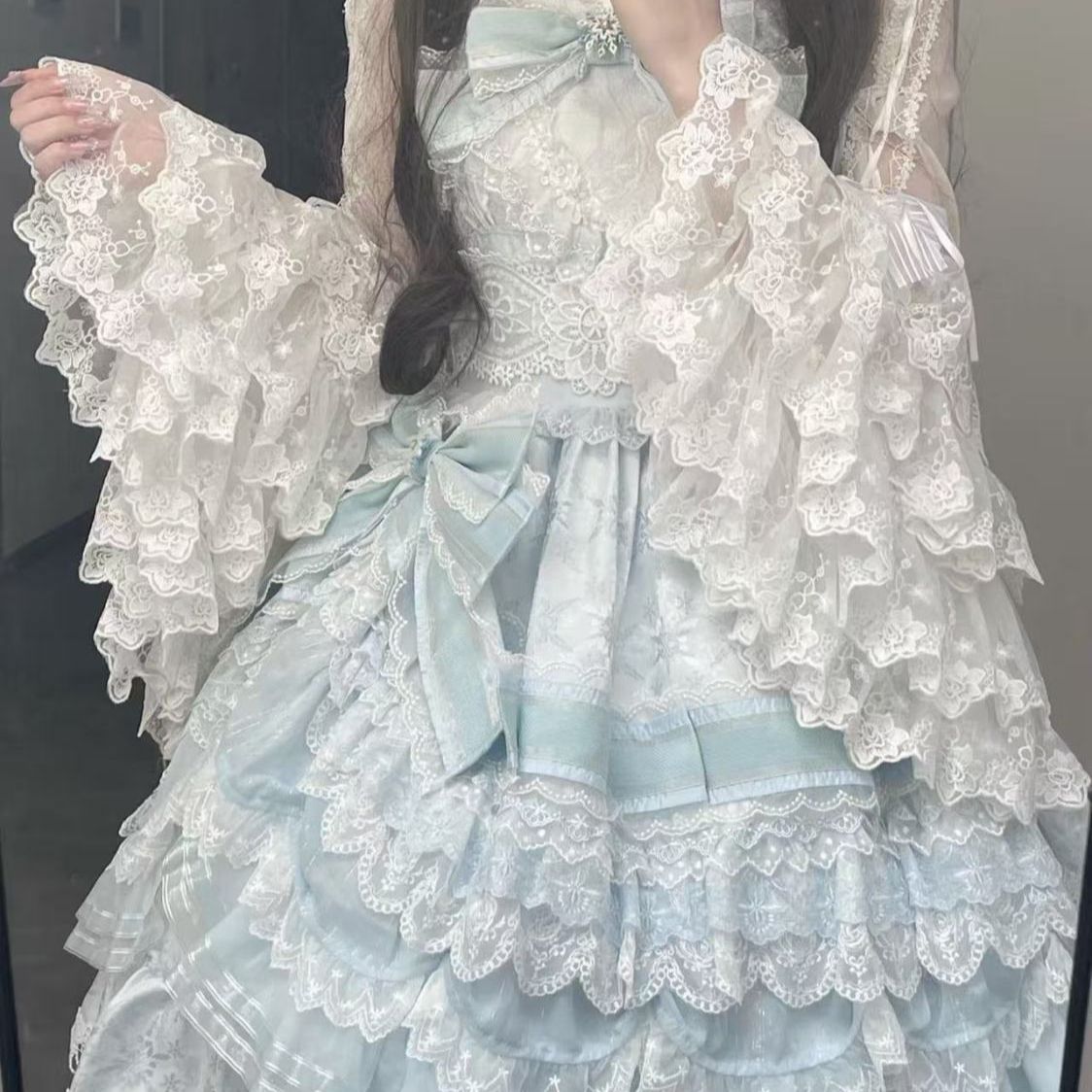 Sweet Lolita Blouse Lace Trim  - Women Formal Blouses For Evening Wear ulasan dan harga
