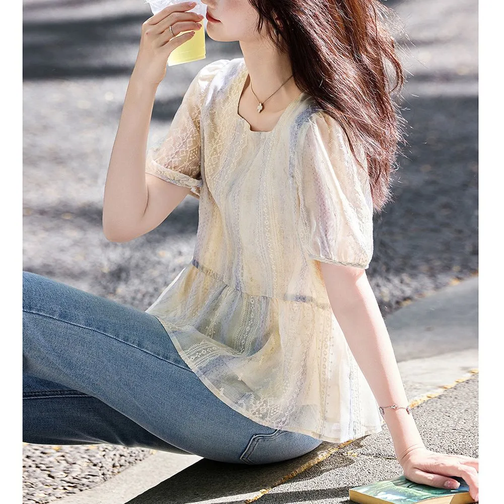 Women Korean Style Loose Puff  - Women Formal Blouses For Evening Wear ulasan dan harga