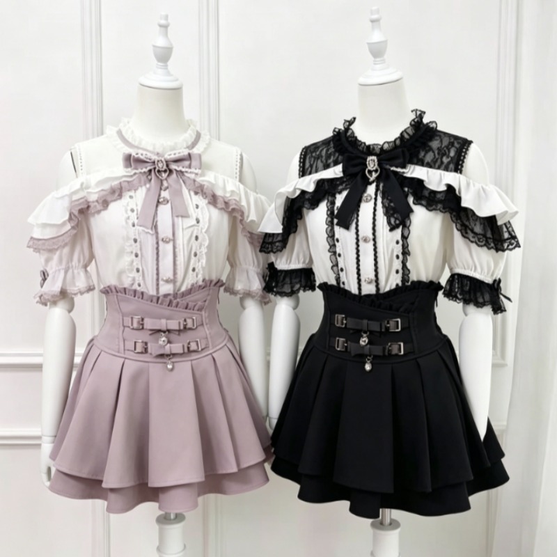 Kawaii Japanese Lolita Blouse  - Women Formal Blouses For Evening Wear ulasan dan harga