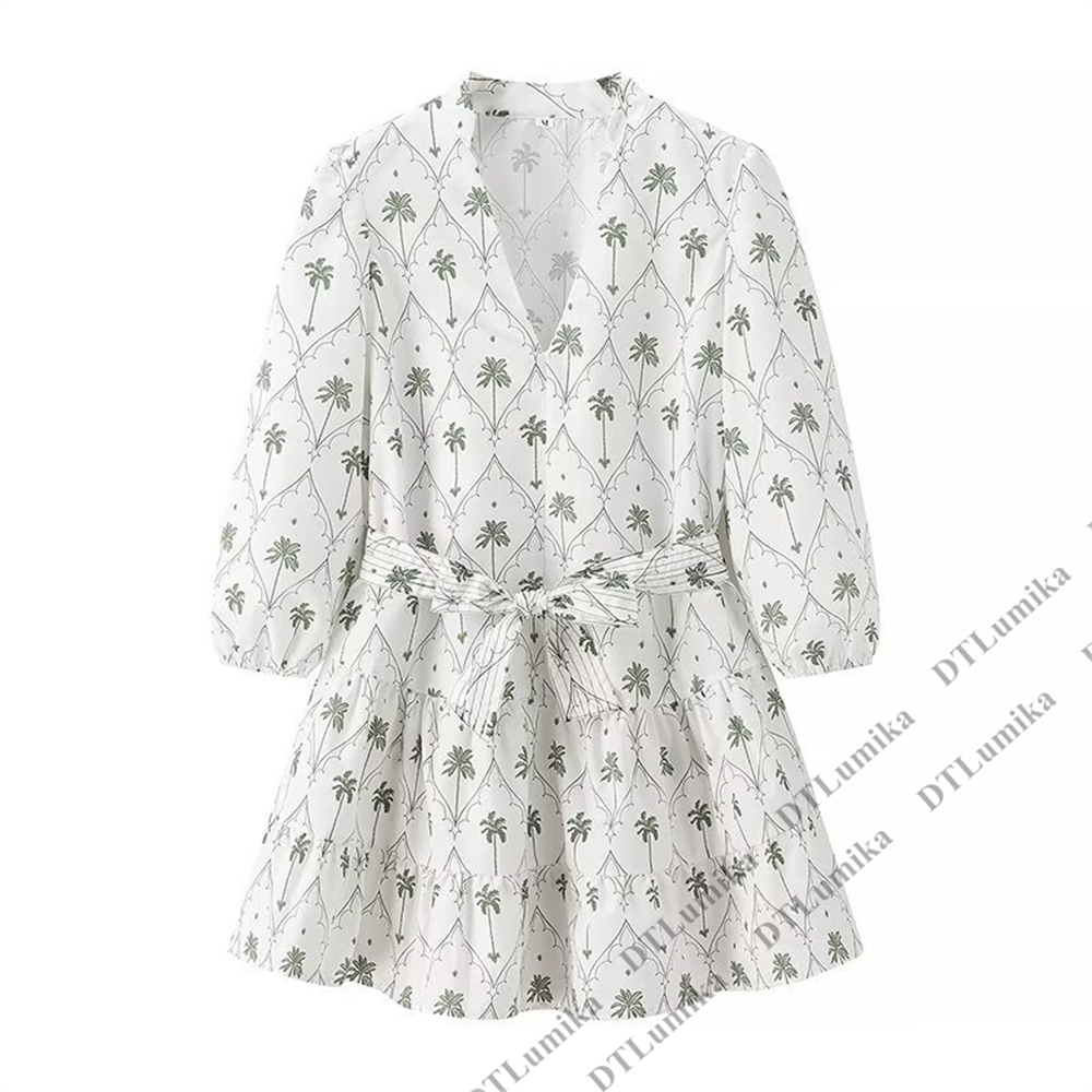 DTLumika Palm Tree Print Wrap  - Women'S Formal Resort Wear ulasan dan harga