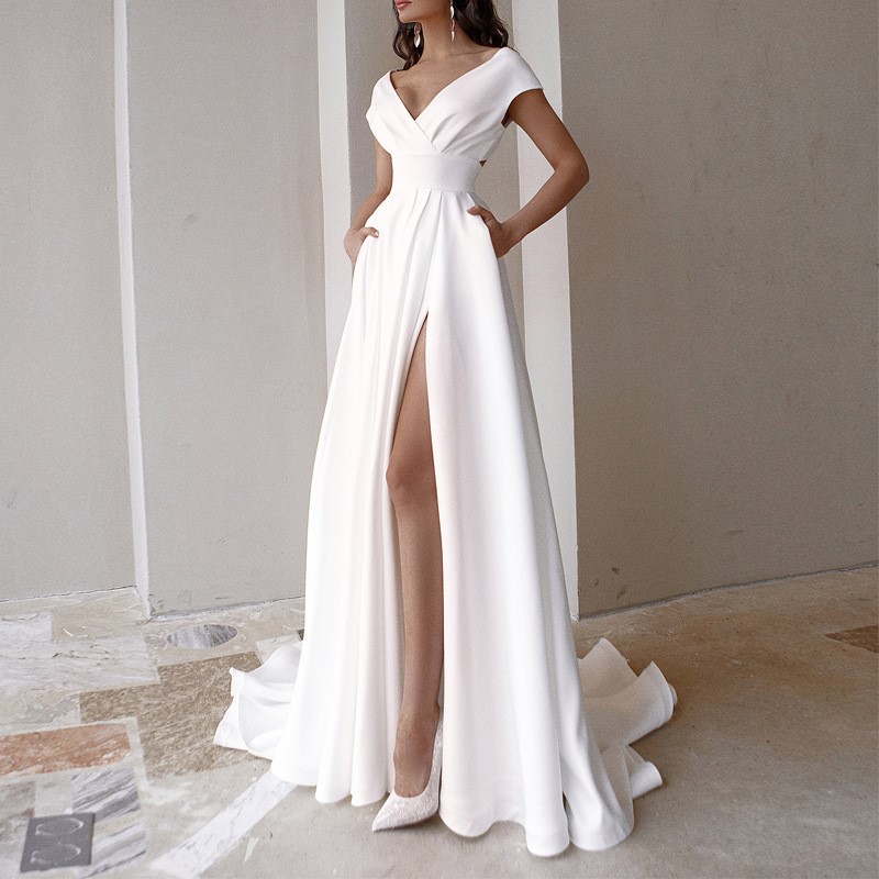 New Elegant Floor Length Lady  - Women Formal Wear Black And White ulasan dan harga
