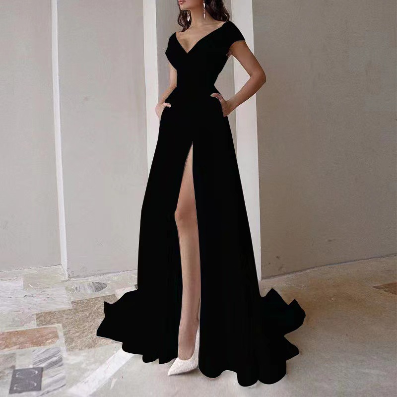 New Elegant Floor Length Lady  - Women Formal Wear Black And White ulasan dan harga
